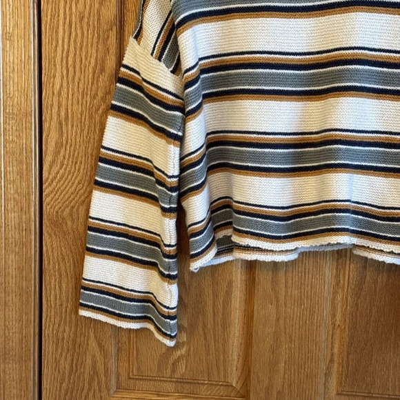 OTHERS FOLLOW Knit Striped Pullover Cropped Sweater Womens Medium oversized - Picture 2 of 8
